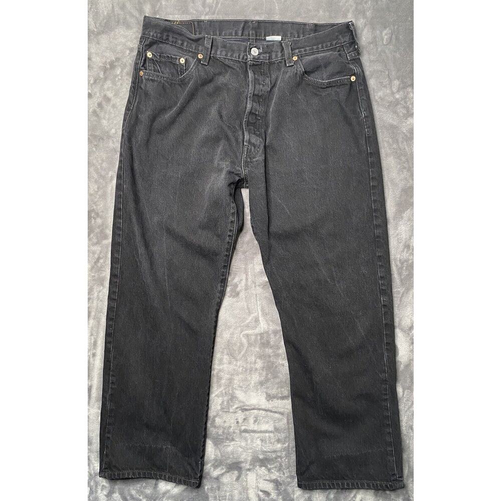Vintage Levi's 501 Denim Jeans Men's 40x30 Black Button Fly 90s Haiti
